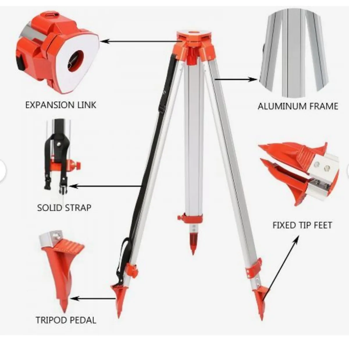 1.65M Aluminum Tripod + 5M 5 Section - Image 2