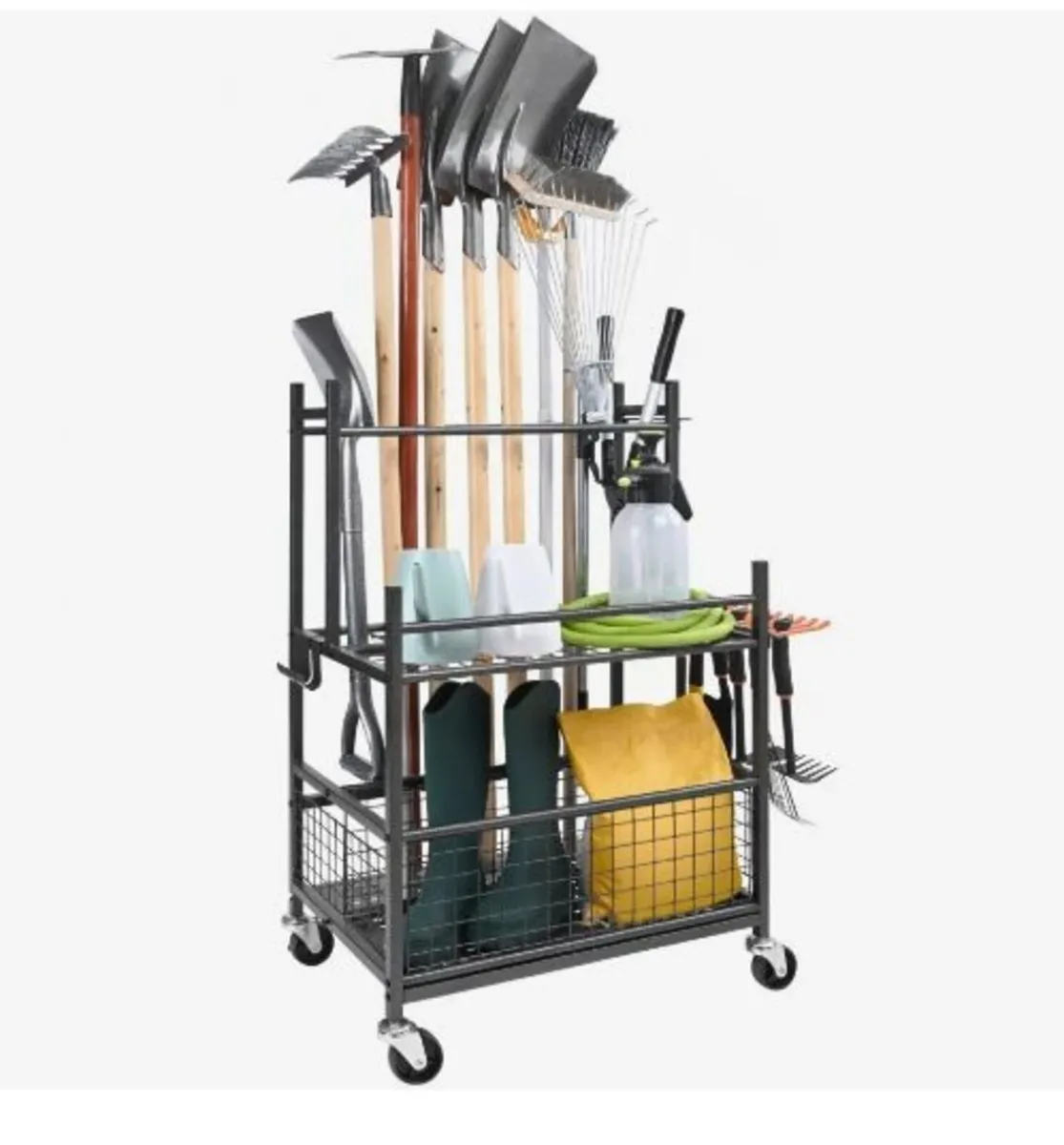 Garden Tool Organizer, 16 Slots with Hooks - Image 3