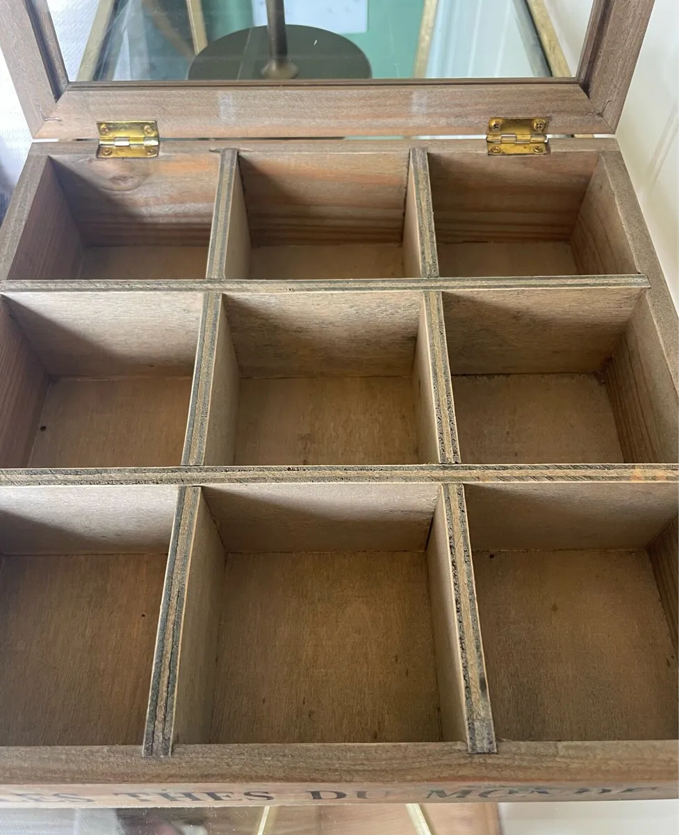 Wood & Glass Tea storage box - Image 2