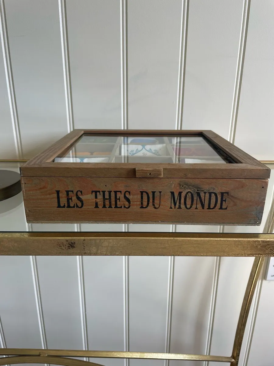 Wood & Glass Tea storage box - Image 4
