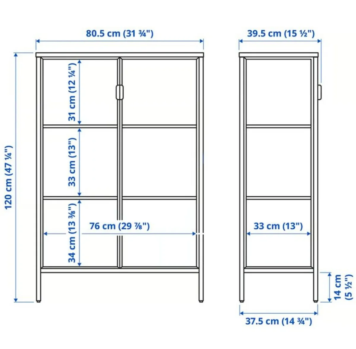 IKEA RUDSTA cabinet (glass doors) – excellent cond - Image 3