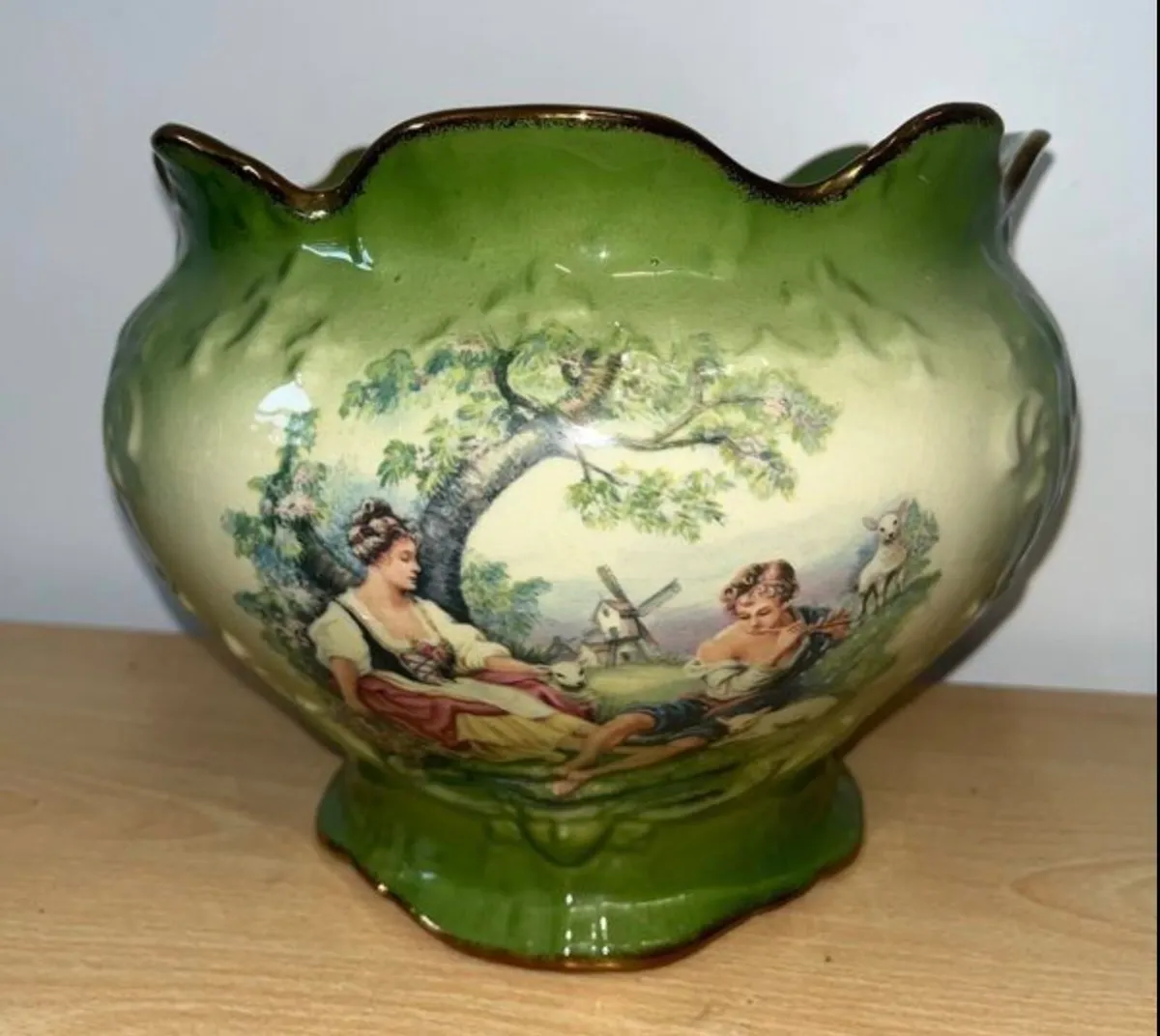 Antique indoor ceramic planter - Image 1