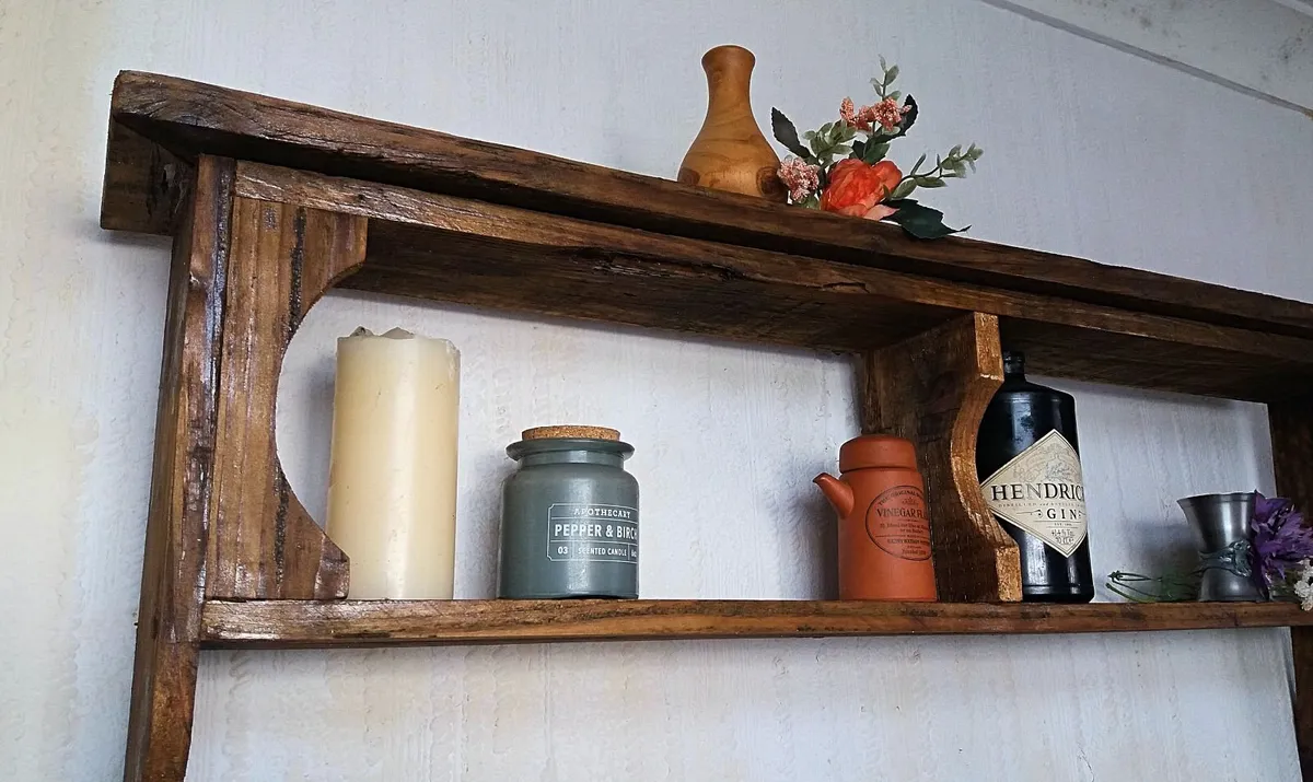Country style cubby box floating shelf - Image 2