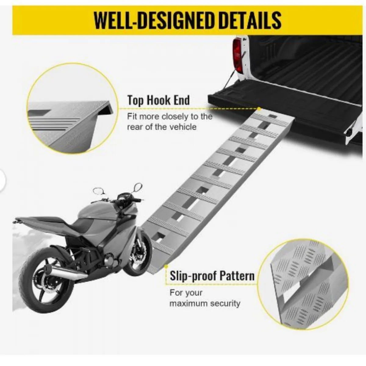152.4 x 30.5 cm Aluminum Trailer Ramps - Image 4