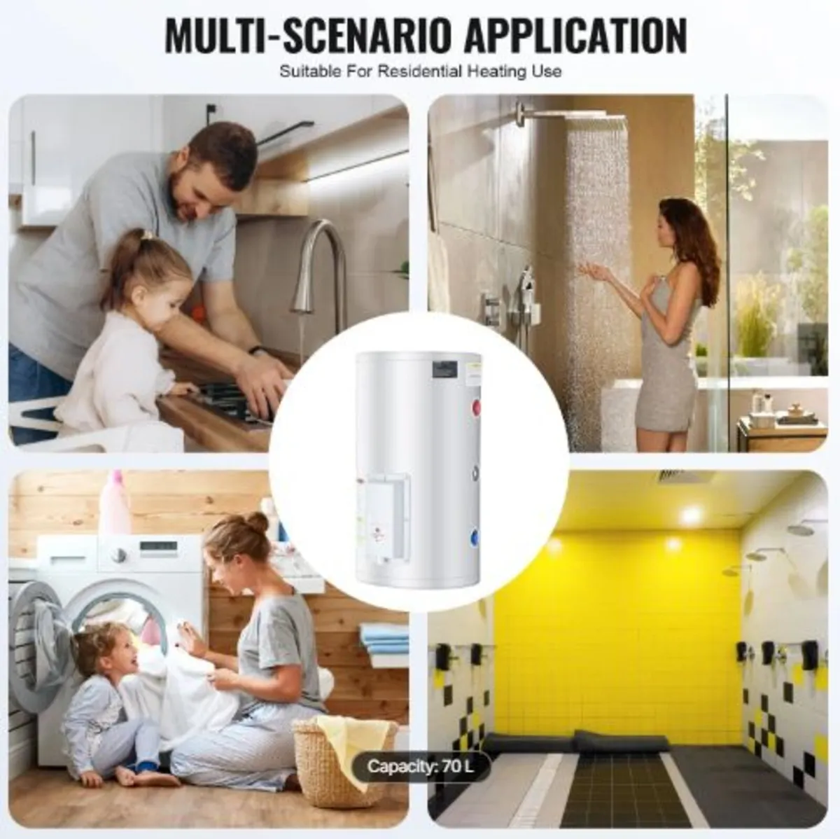 Electric Water Heater, 18 Gallon Tank Instant Hot - Image 3