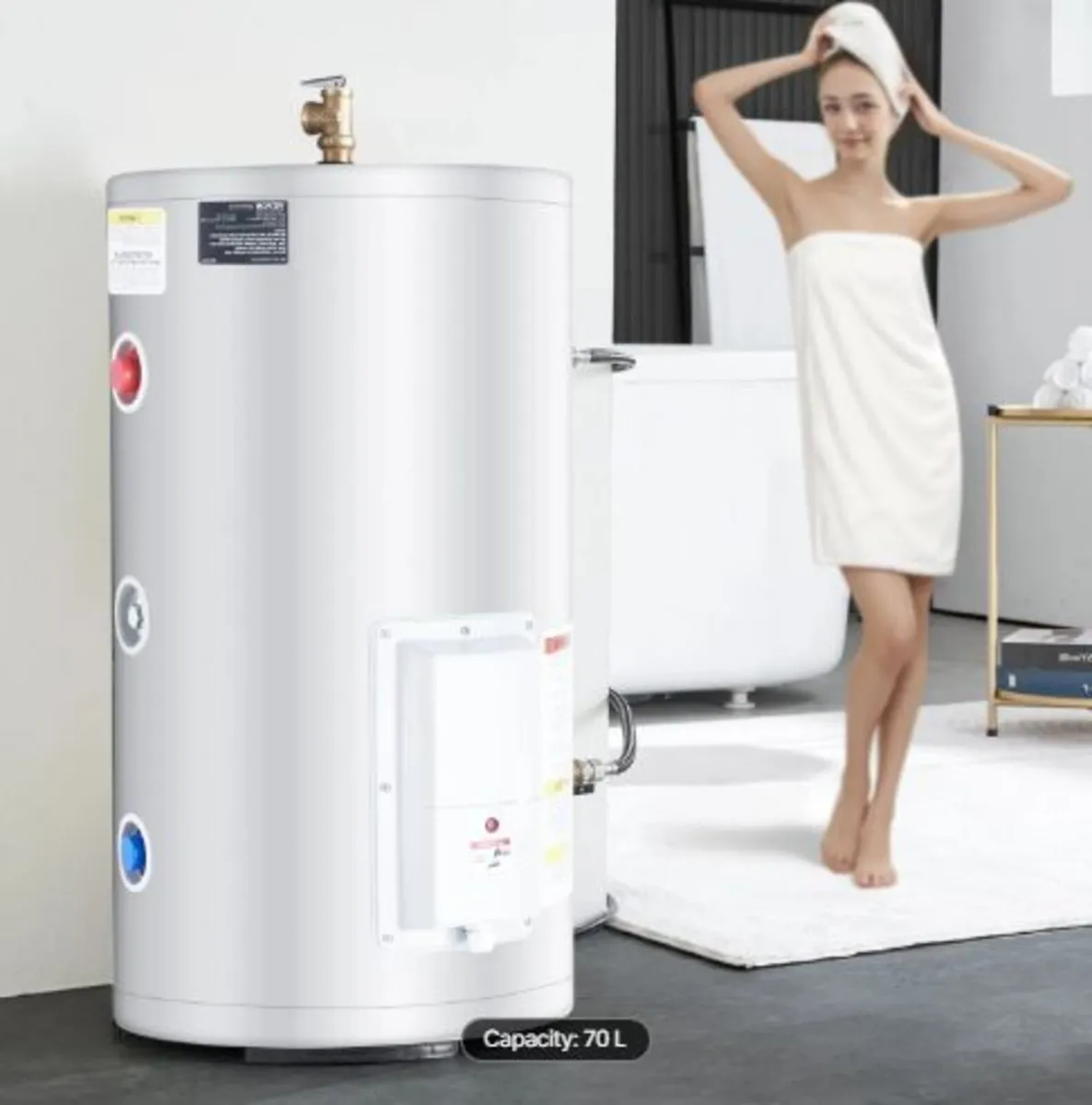 Electric Water Heater, 18 Gallon Tank Instant Hot - Image 4