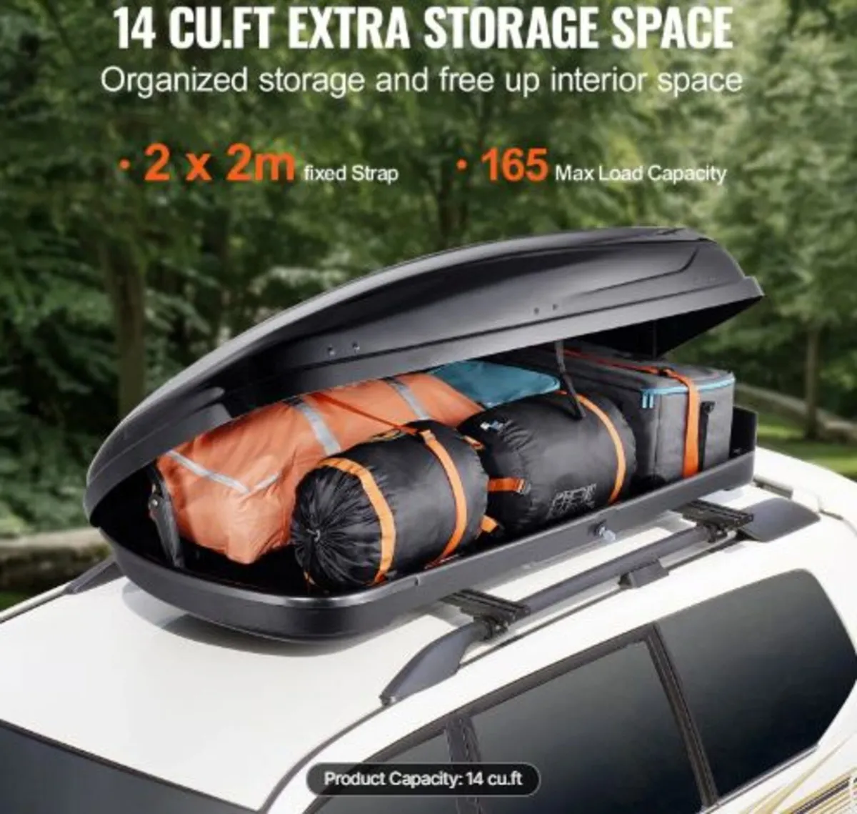 Rooftop Cargo Carrier, 14 Cubic Feet Roof Cargo - Image 2