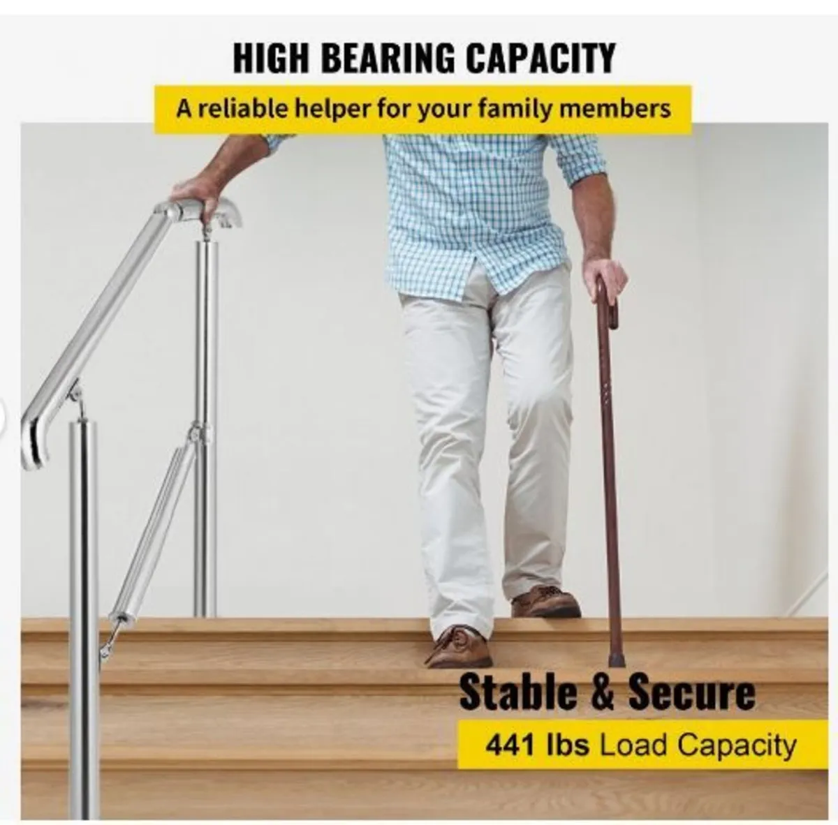 3 Step Railing Stainless Steel Transitional - Image 2