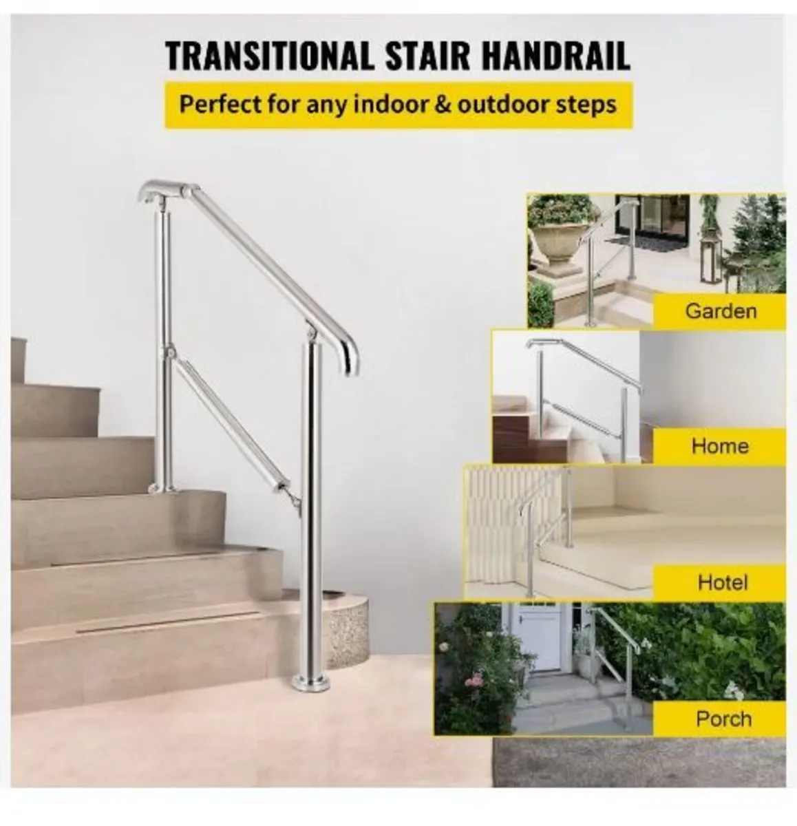 3 Step Railing Stainless Steel Transitional - Image 3
