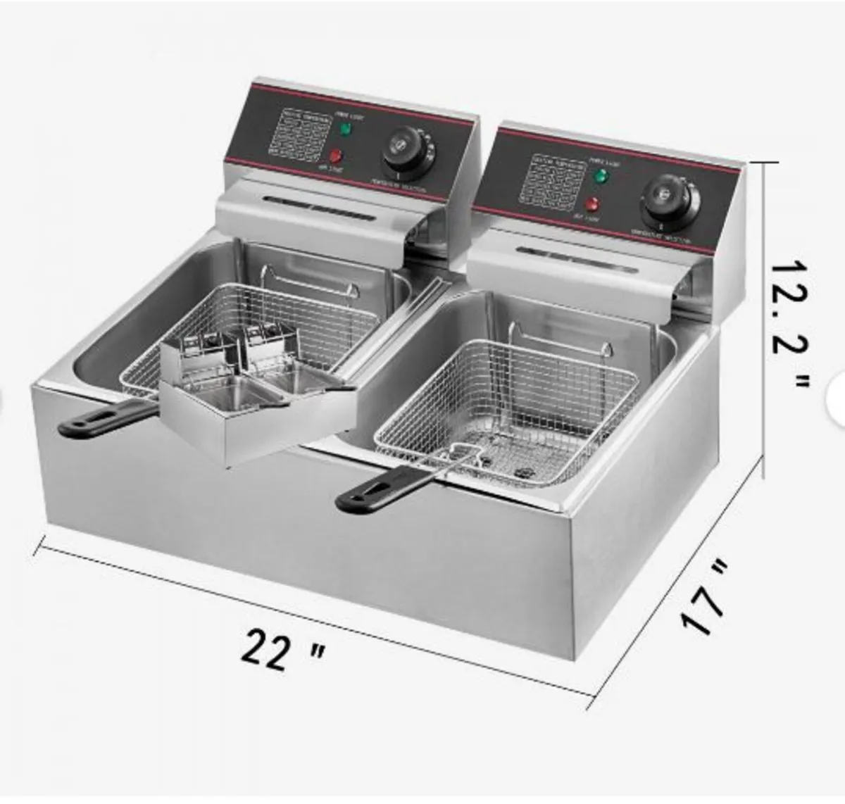 Double Deep Fat Fryer Large 5000W - Image 4