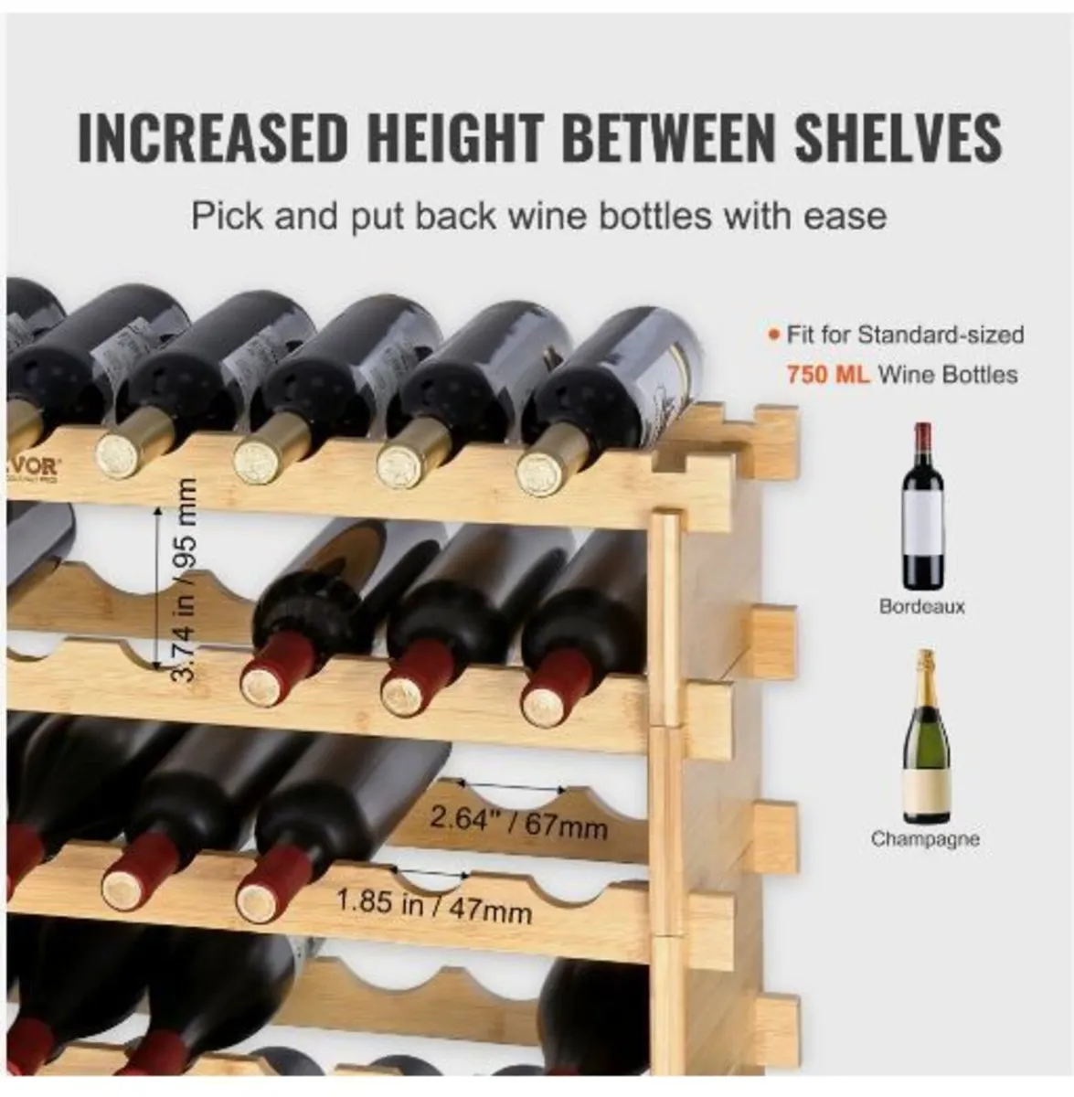 72 Bottle Stackable Modular Wine Rack - Image 3