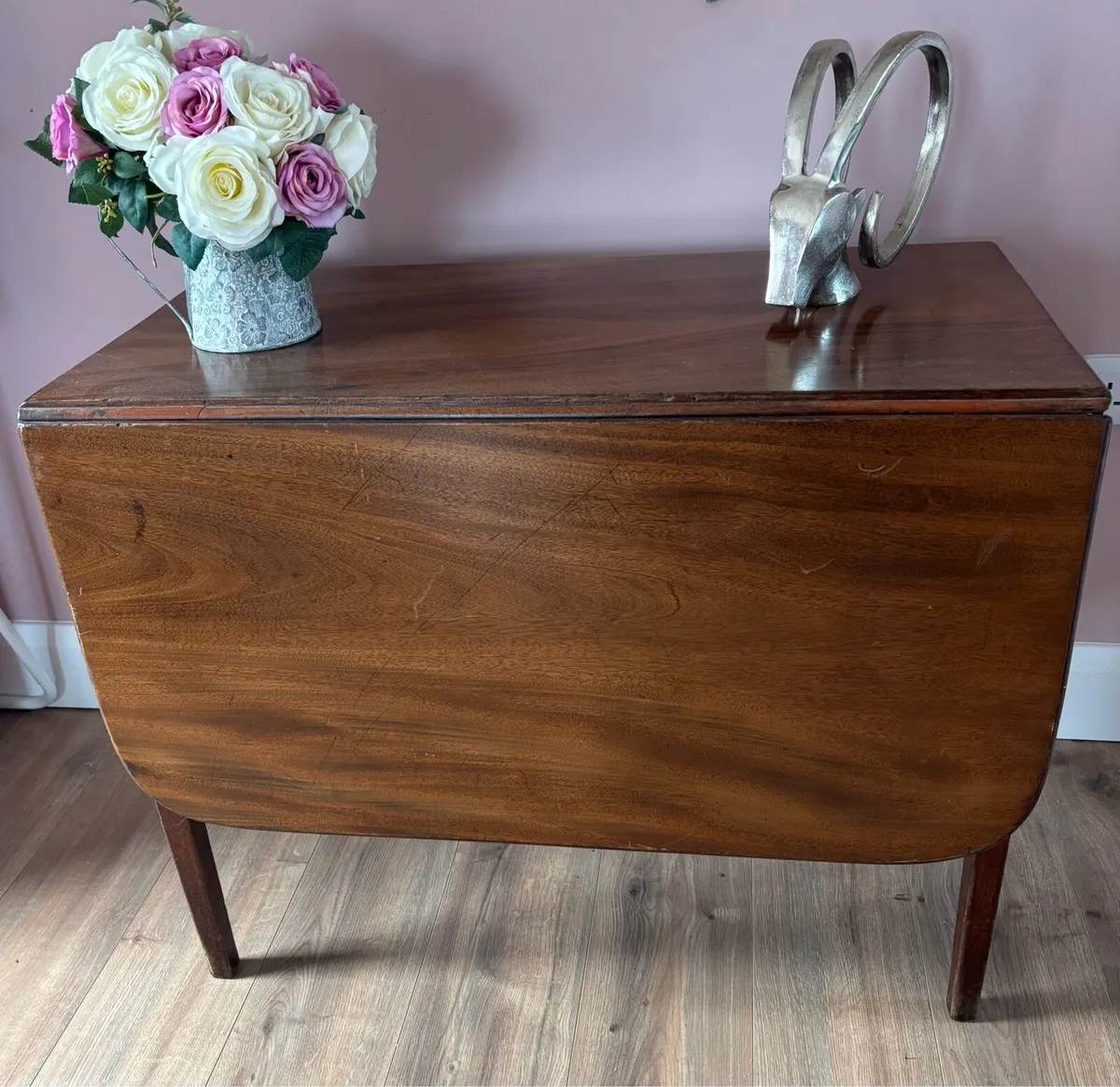 Antique Georgian Solid Mahogany Drop Leaf Table - Image 1
