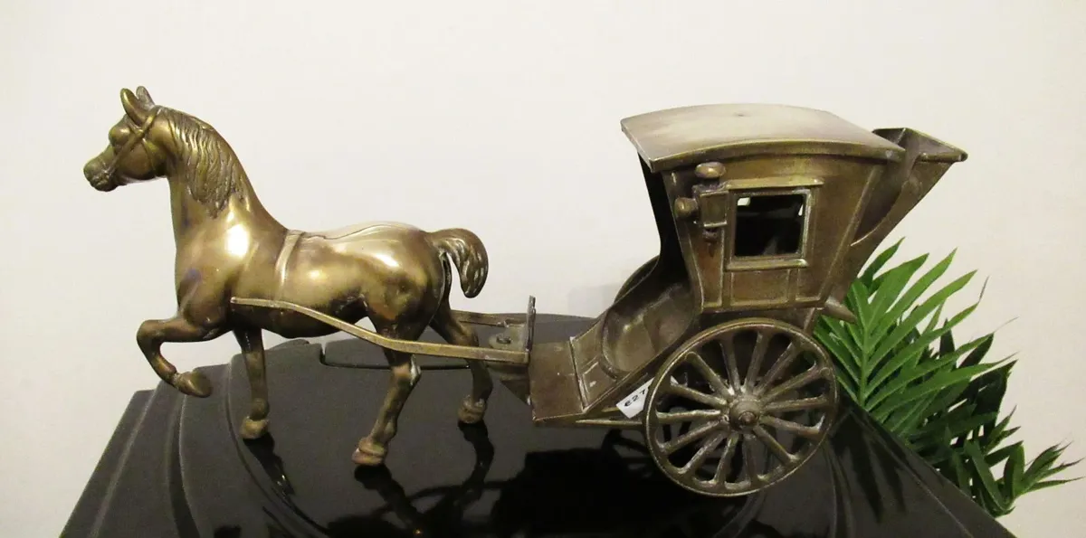 antique brass horse cart cottage pub vintage - Image 4