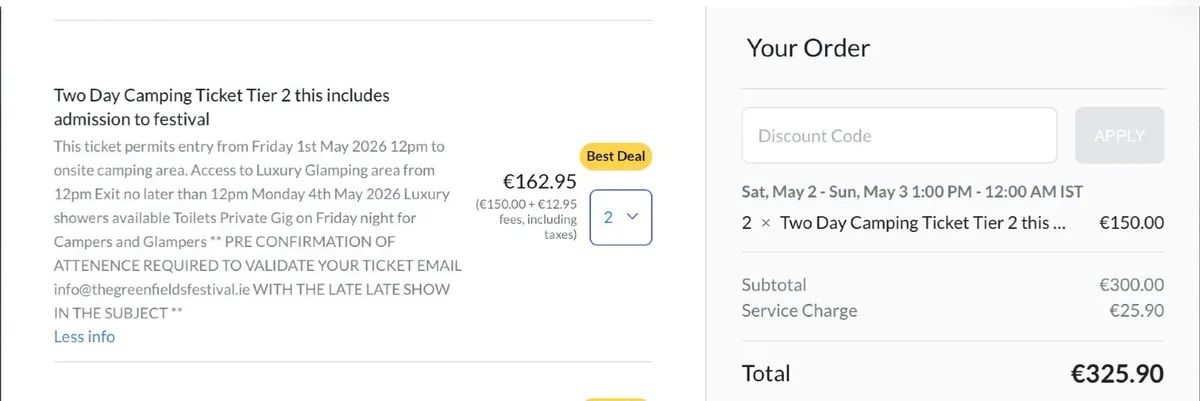 Greenfields Festival 2026 Tickets for two - Image 2