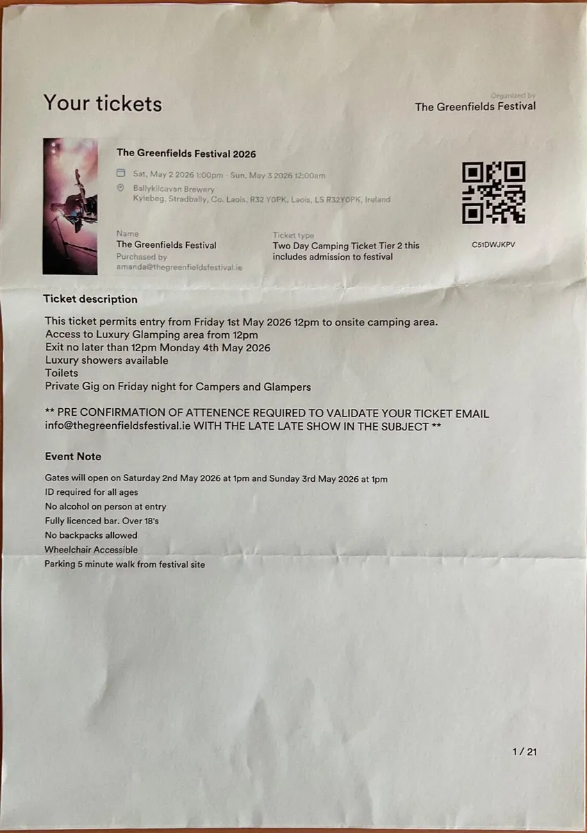 Greenfields Festival 2026 Tickets for two - Image 4