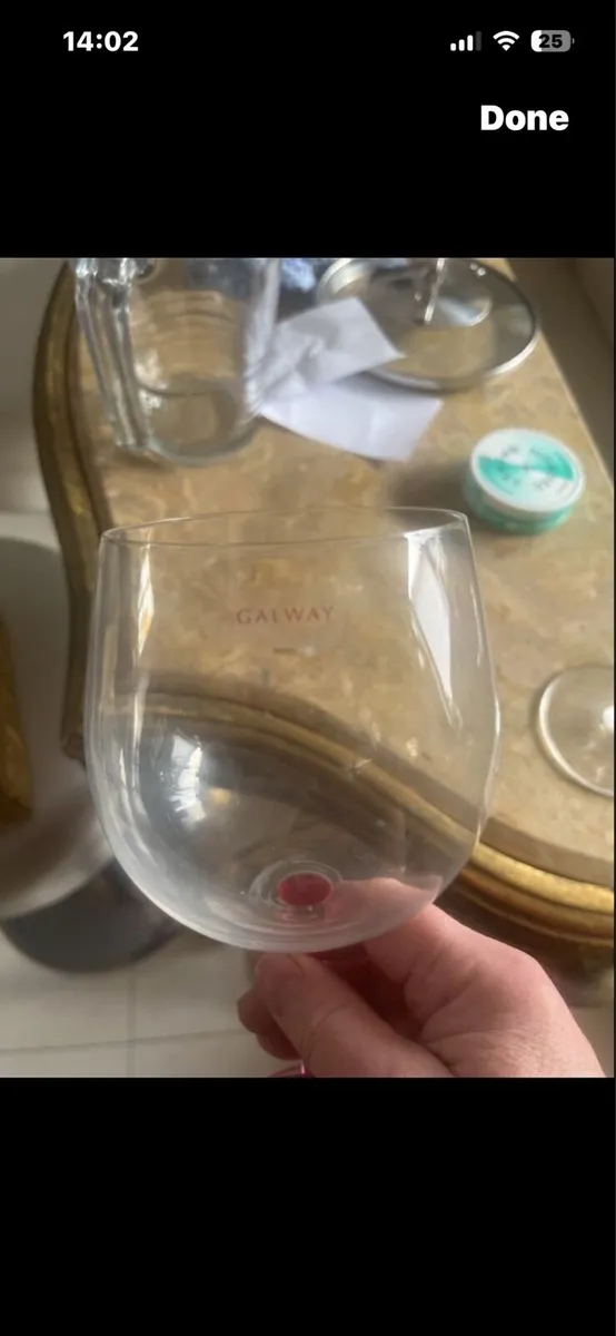 Galway Crystal Pink Gin Glasses - Image 3