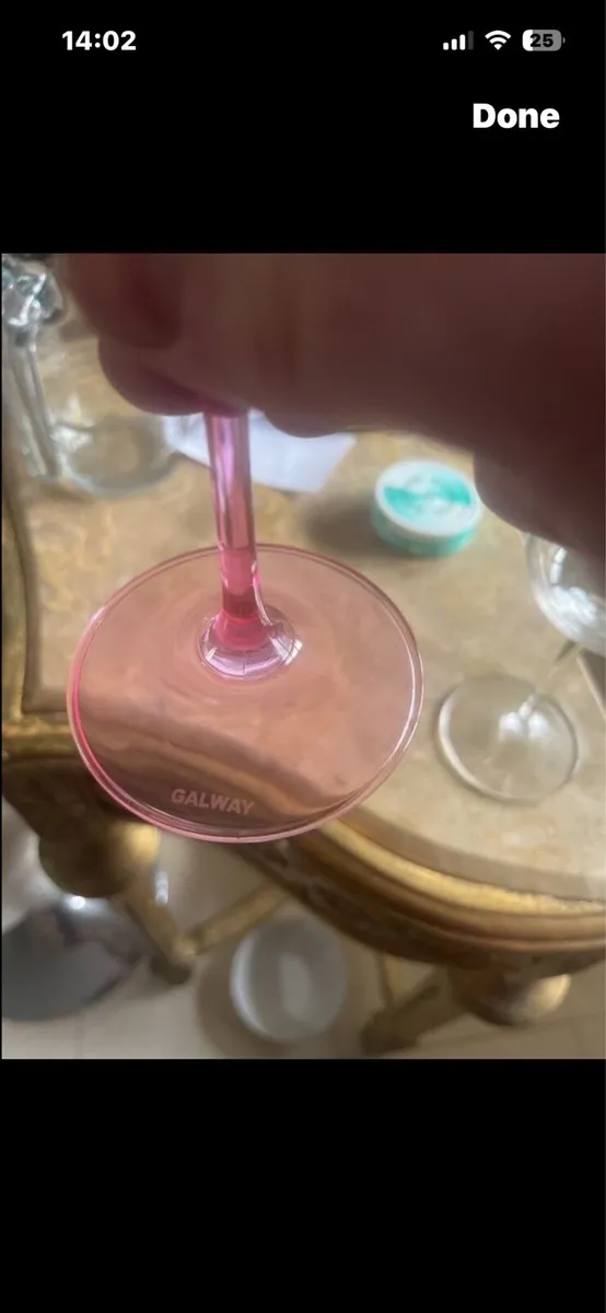 Galway Crystal Pink Gin Glasses - Image 4