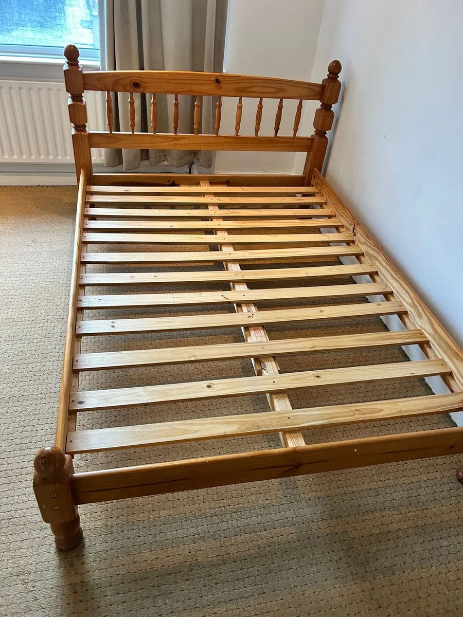 2 x Matching 4Ft 6” Double Wooden Bed Frames - Image 1