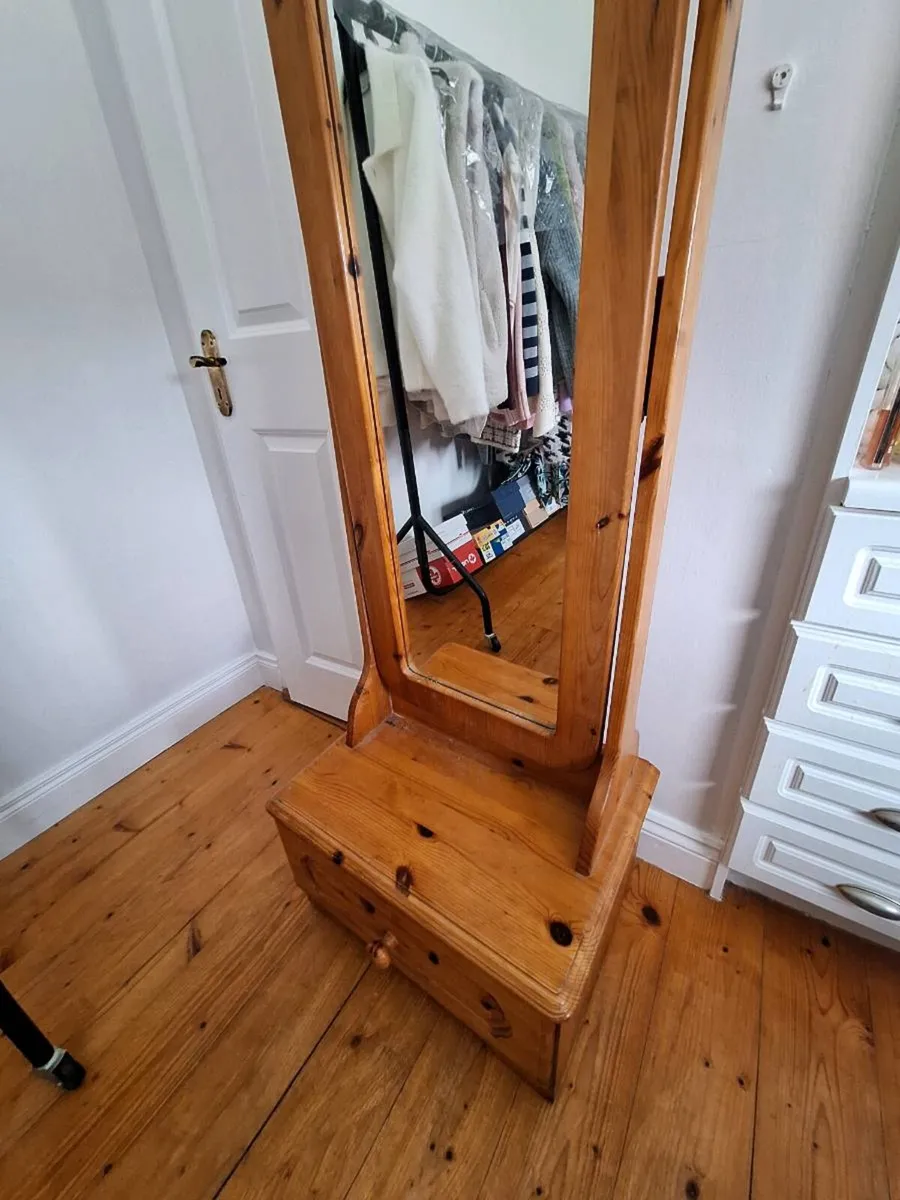 Freestanding Pine Mirror - Image 1