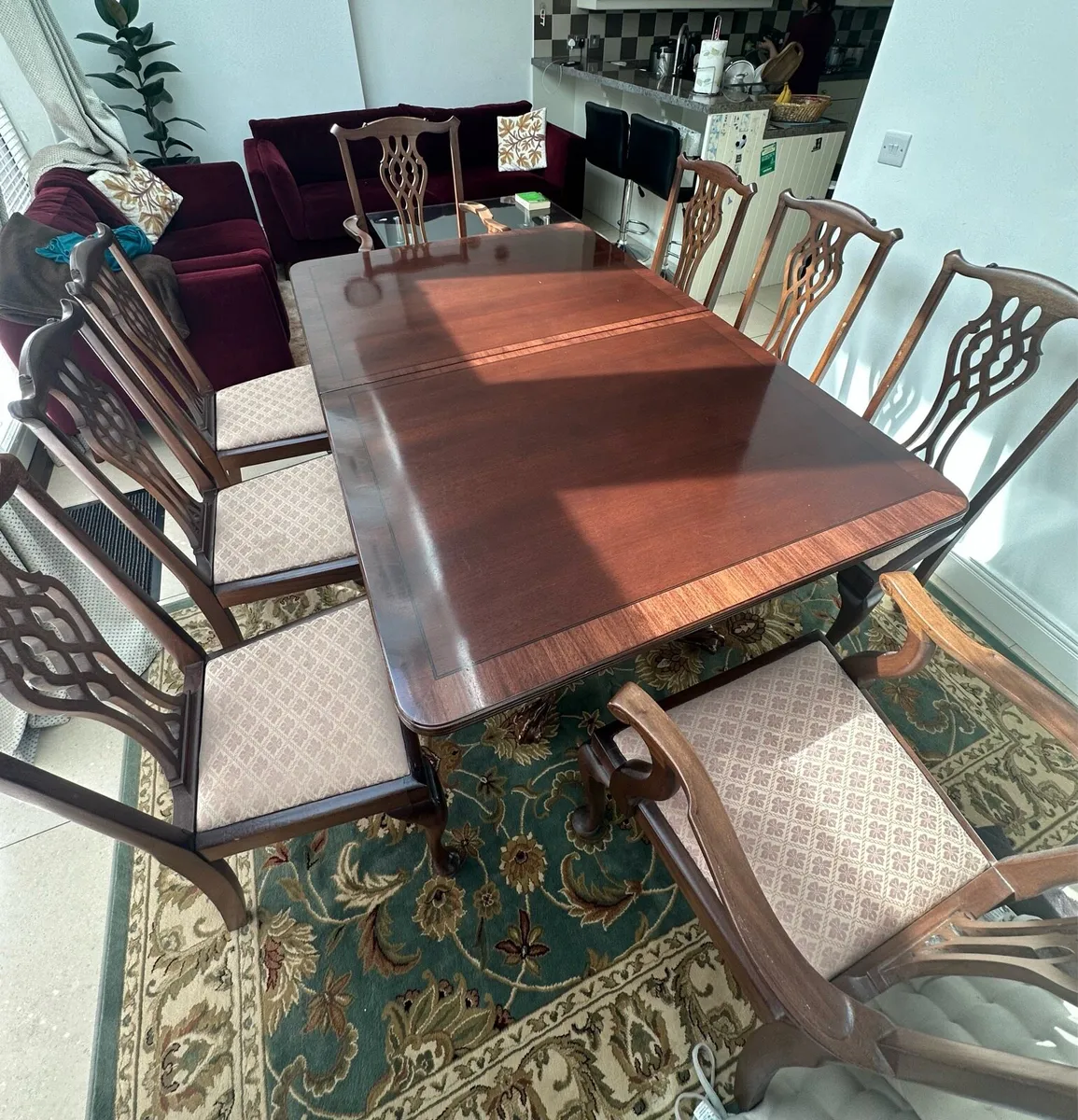 Classic dinning chairs 8x (antique, mahogany wood) - Image 3