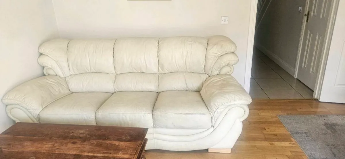 Leather Sofa and Armchairs - Image 1