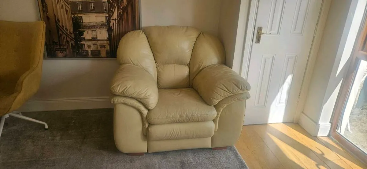 Leather Sofa and Armchairs - Image 2