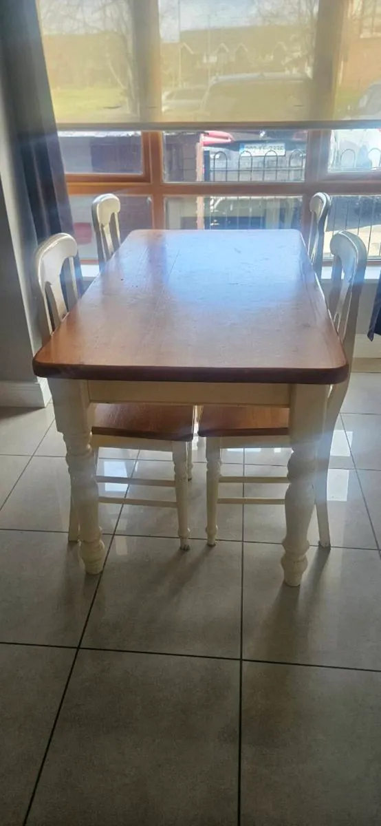 Table and 4 Chairs Solid oak - Image 1