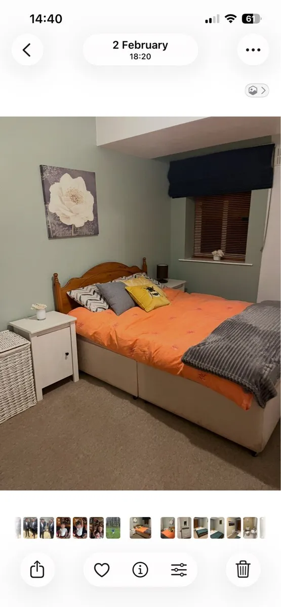 Double bed base and headboard - Image 1