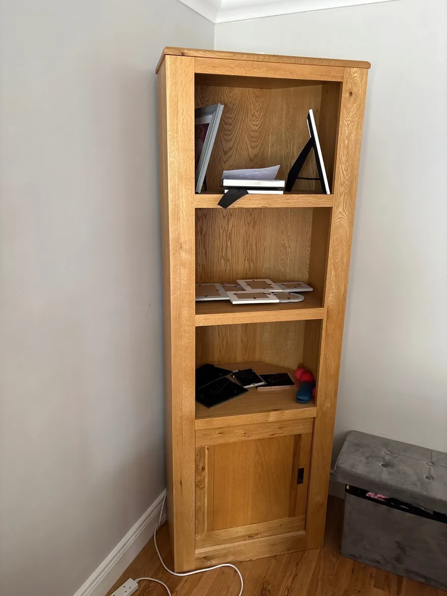 Wooden Oak TV stand and Tall Corner Unit - Image 2
