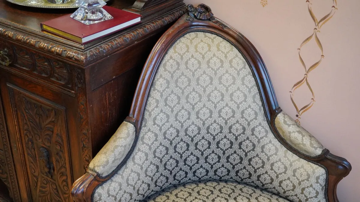 Antique French Corner Bergere Armchair - Image 2