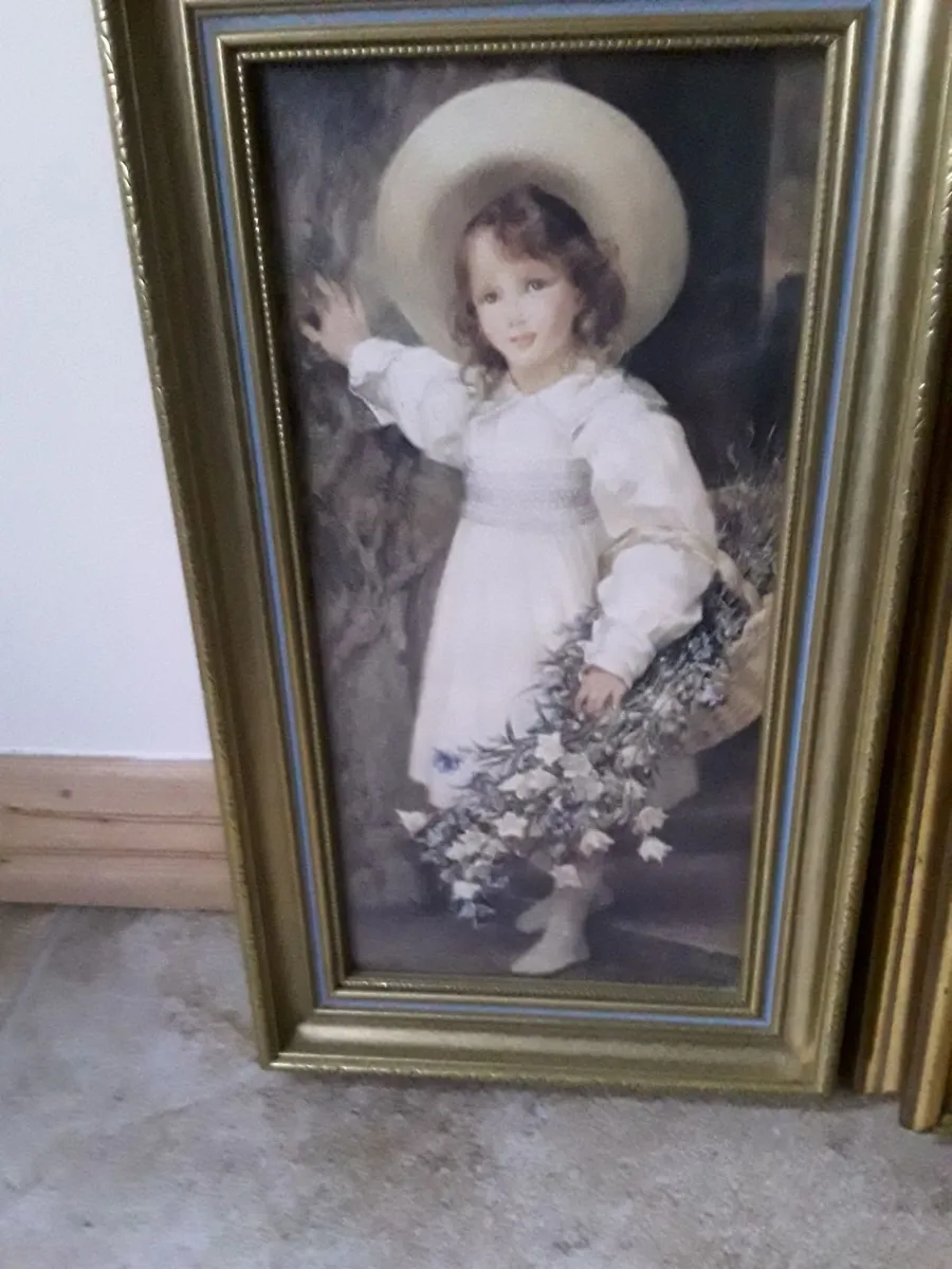 Lovely picture of little girl collecting flowers - Image 3