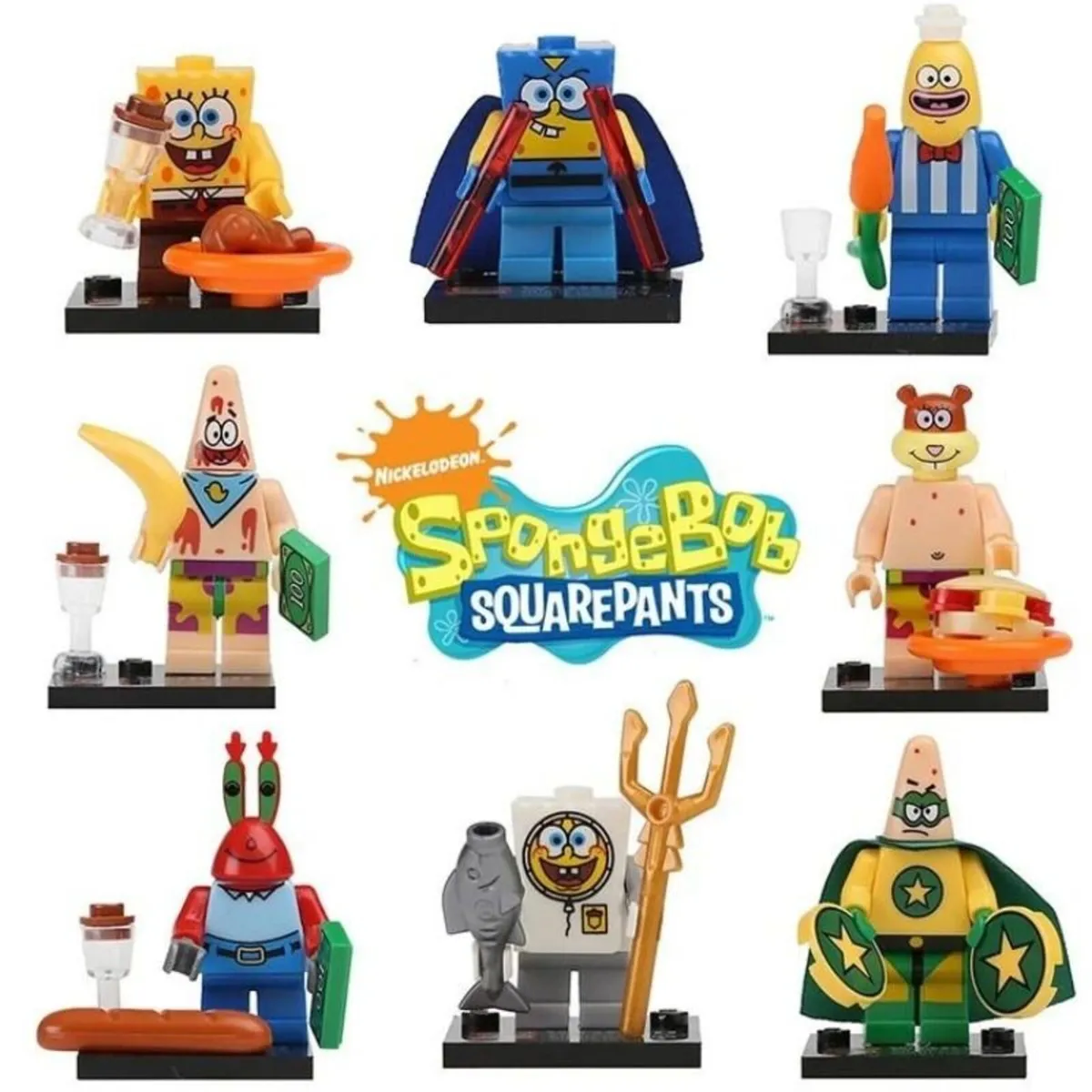 [8-pack] SpongeBob SquarePants Minifigure Bundle - Image 1