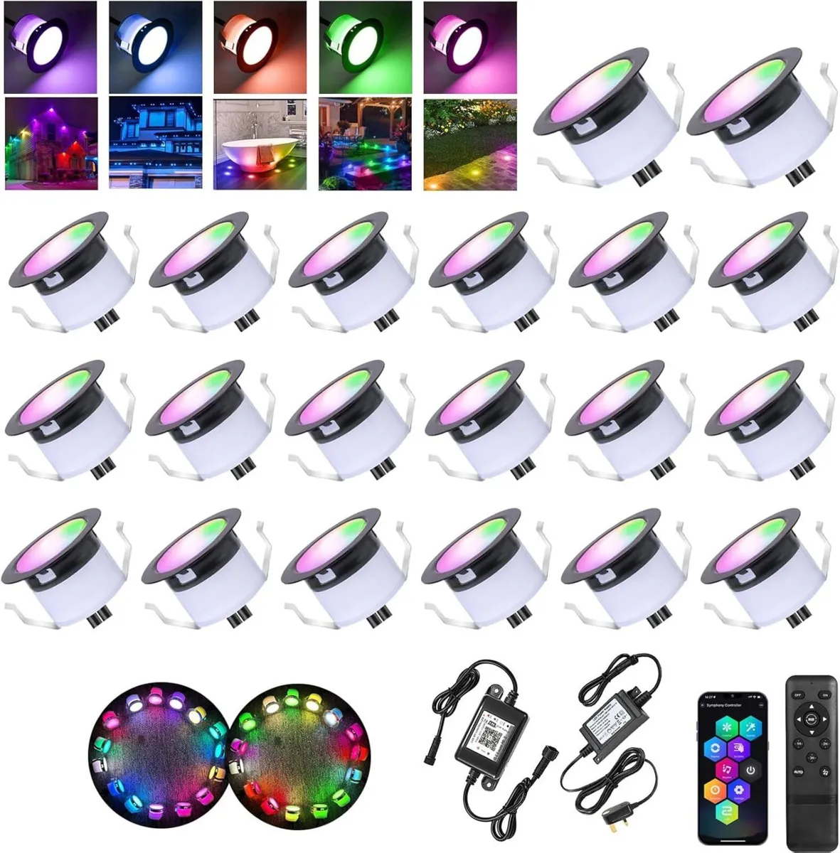 WiFi LED Decking Lights RGBW Patio Lighting Ø31MM - Image 1