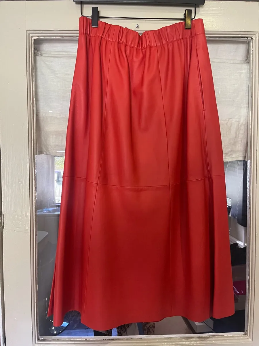 Autograph orange leather skirt - Image 1
