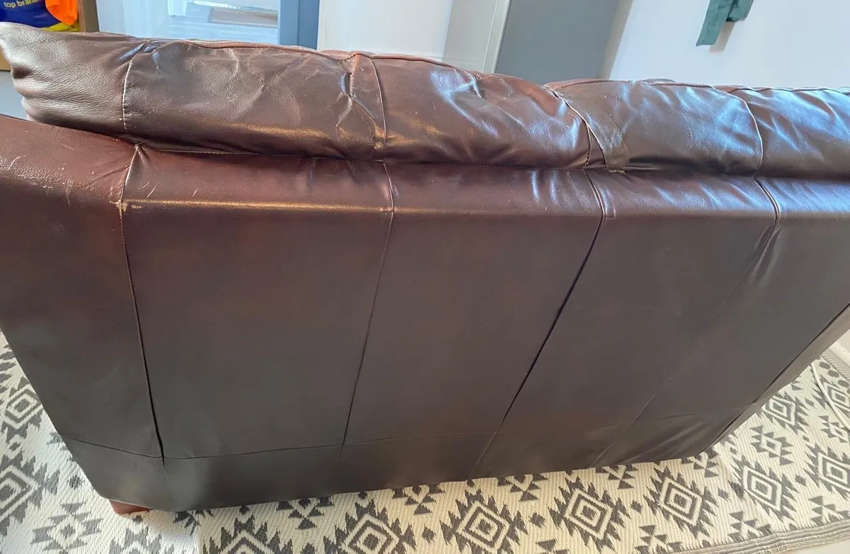 Leather couch two seater - Image 3