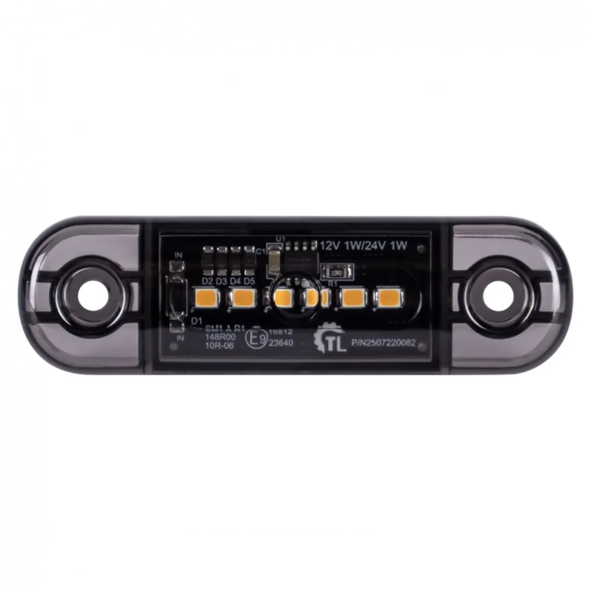 LED Marker Lamp 6LED 12/24V DARK Amber Side Marker - Image 3