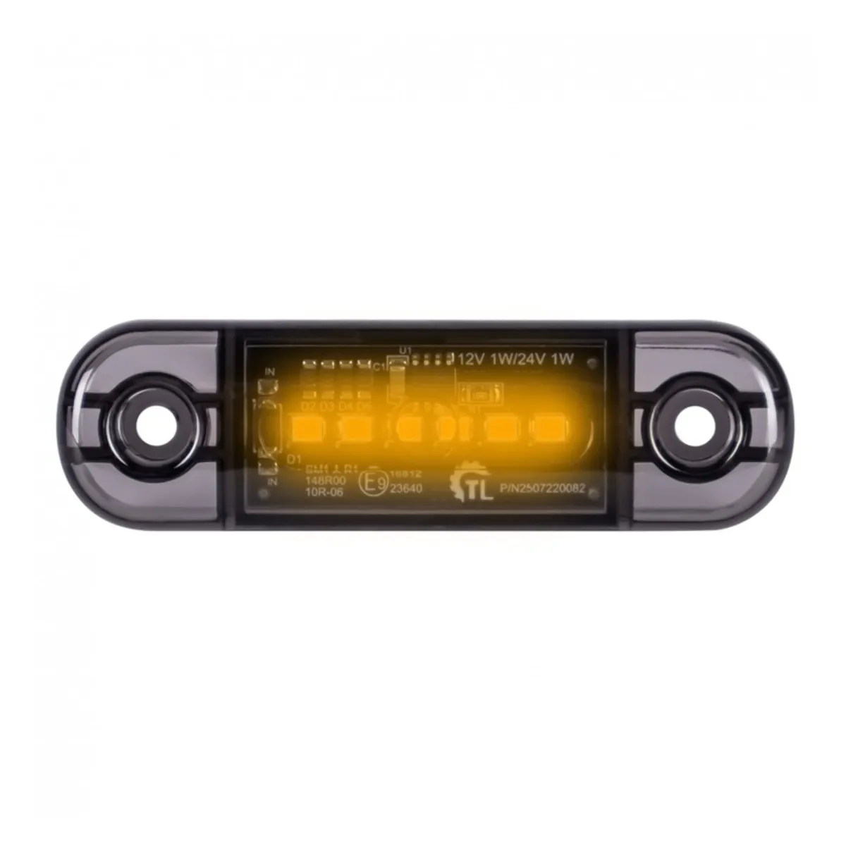 LED Marker Lamp 6LED 12/24V DARK Amber Side Marker - Image 1
