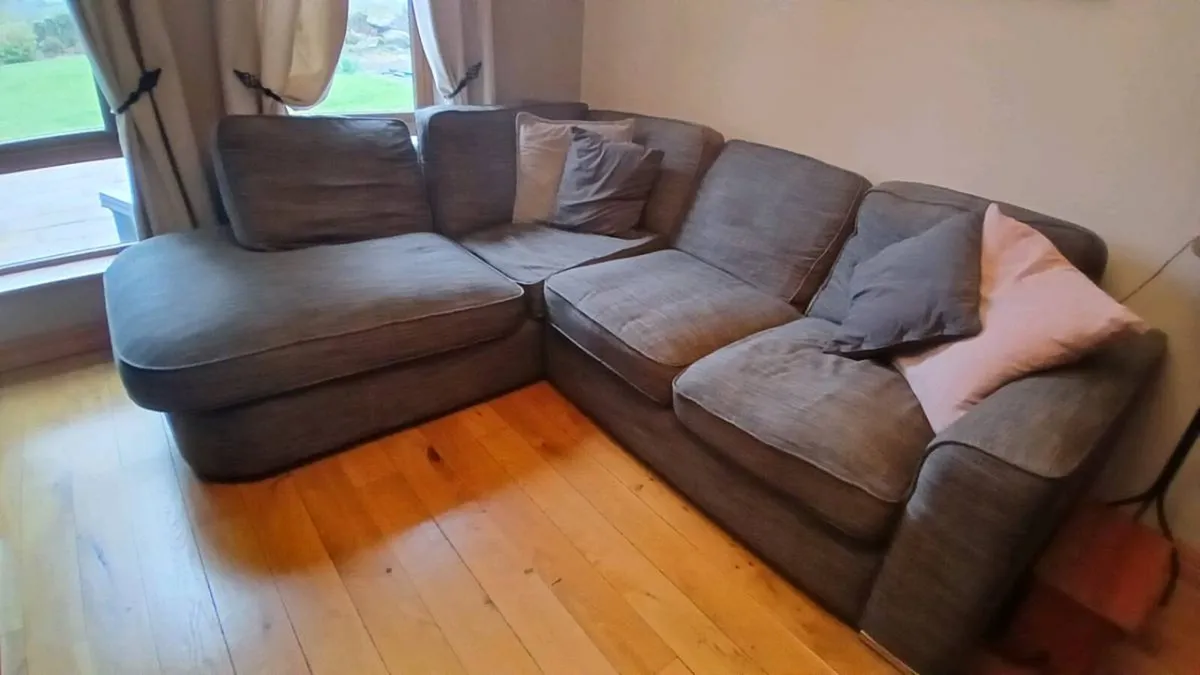 Grey L Shape Sofa - Ballisodare - Image 1