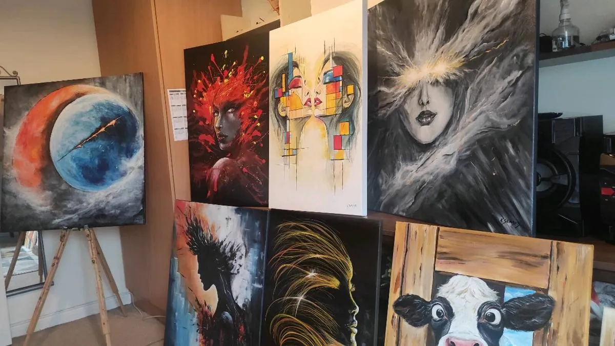 Original Acrylic Painting 60x90 cm – Modern Abstra - Image 2