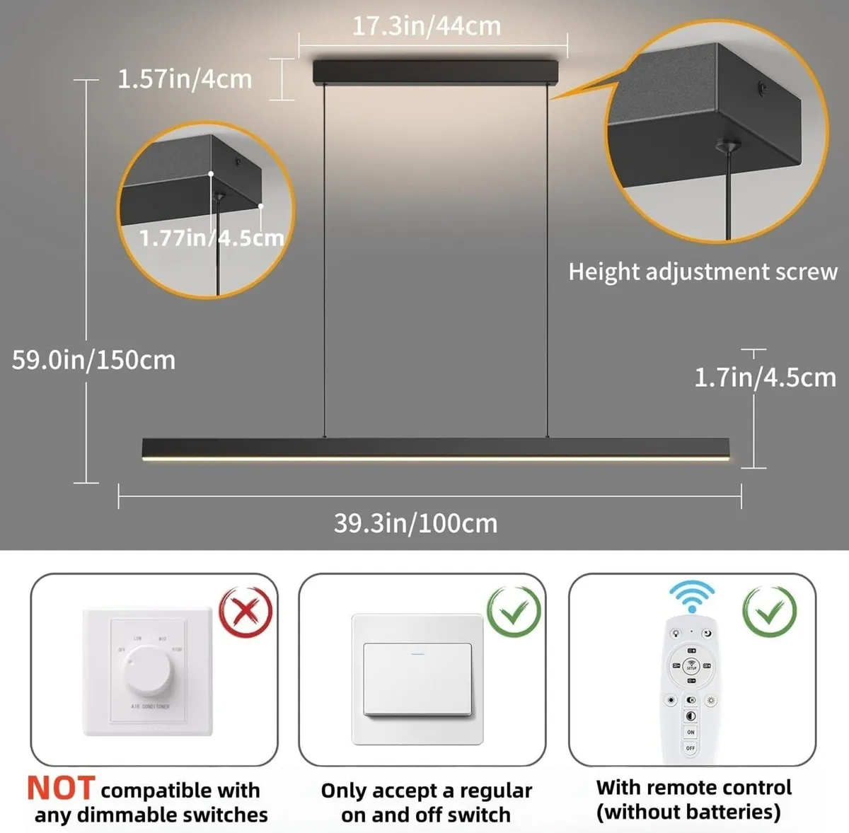 LED Pendant Lights Kitchen Island 3000k-6000K - Image 4