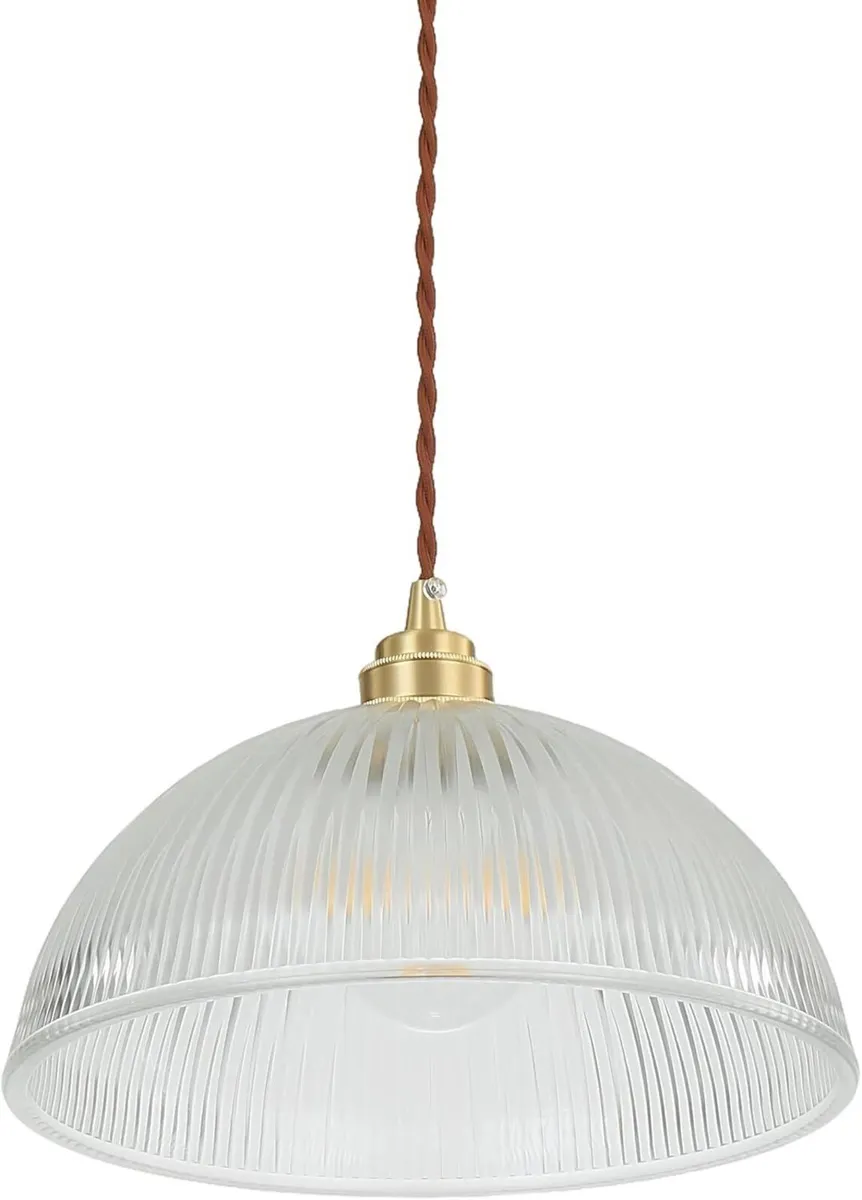 Industrial Vintage Pendant Light with Ribbed - Image 2