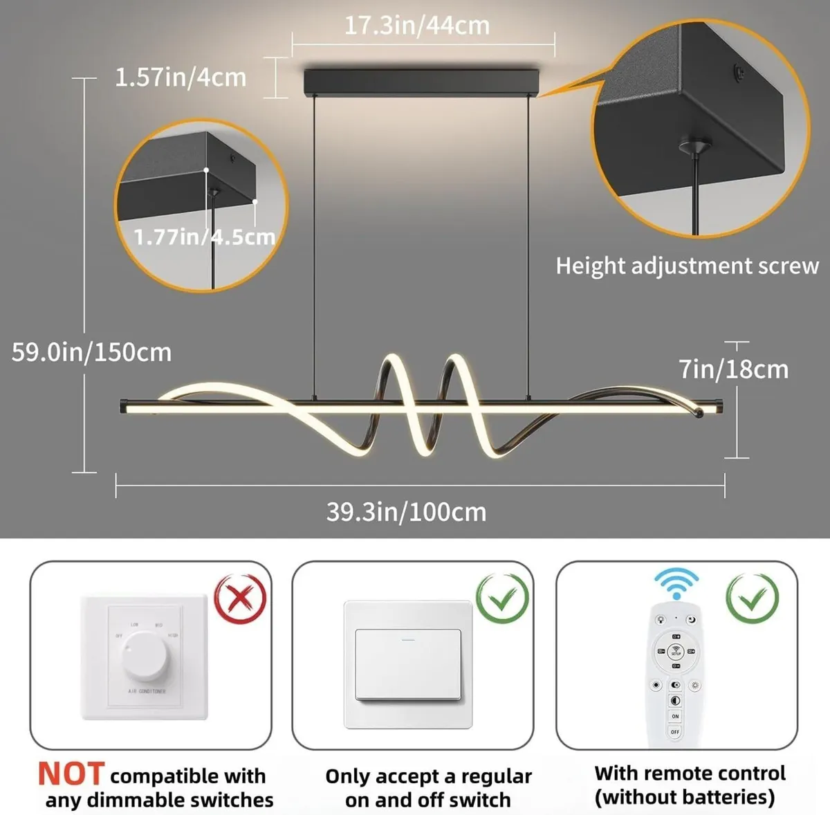 LED Pendant Lights Kitchen Island 3000k-6000K - Image 4