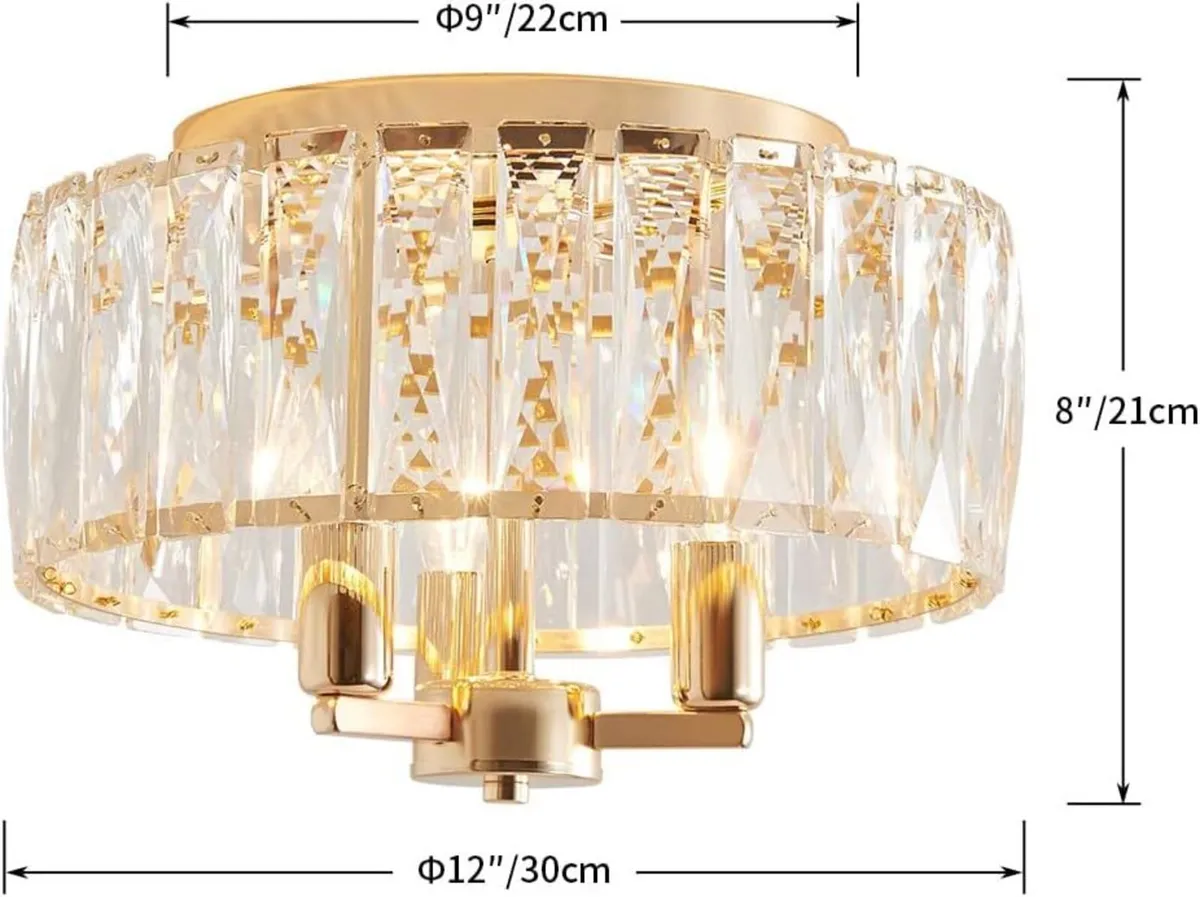 Saint Mossi K9 Crystal Flush Mount Ceiling Light - Image 3