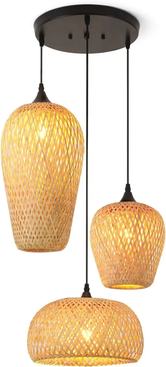 Lamp Shade Bamboo 3-Light Lampshades for Ceiling - Image 1