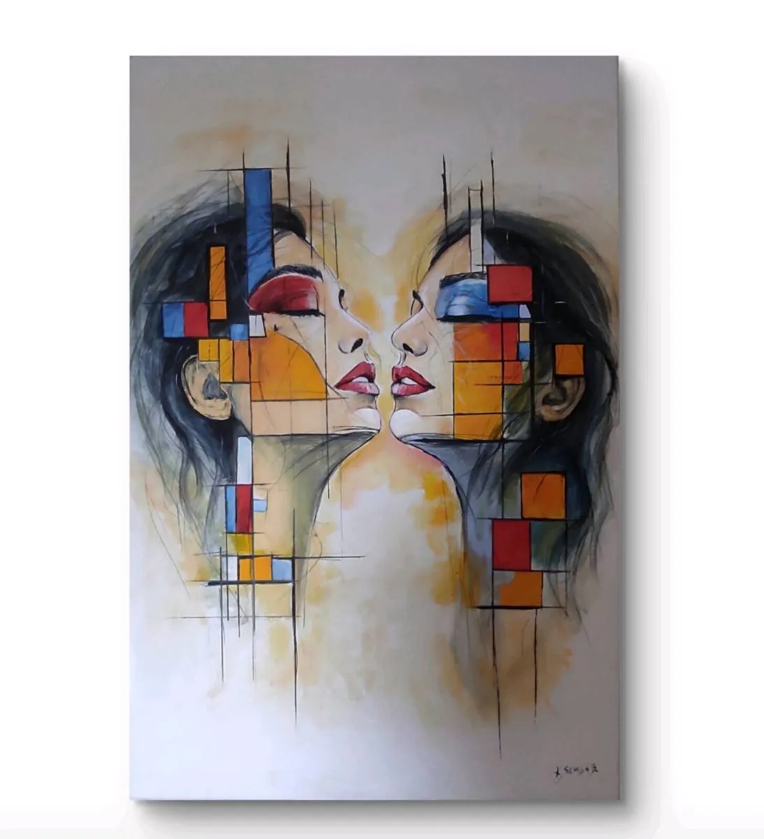 Original Acrylic Painting 60x90 cm – Modern Abstra - Image 1