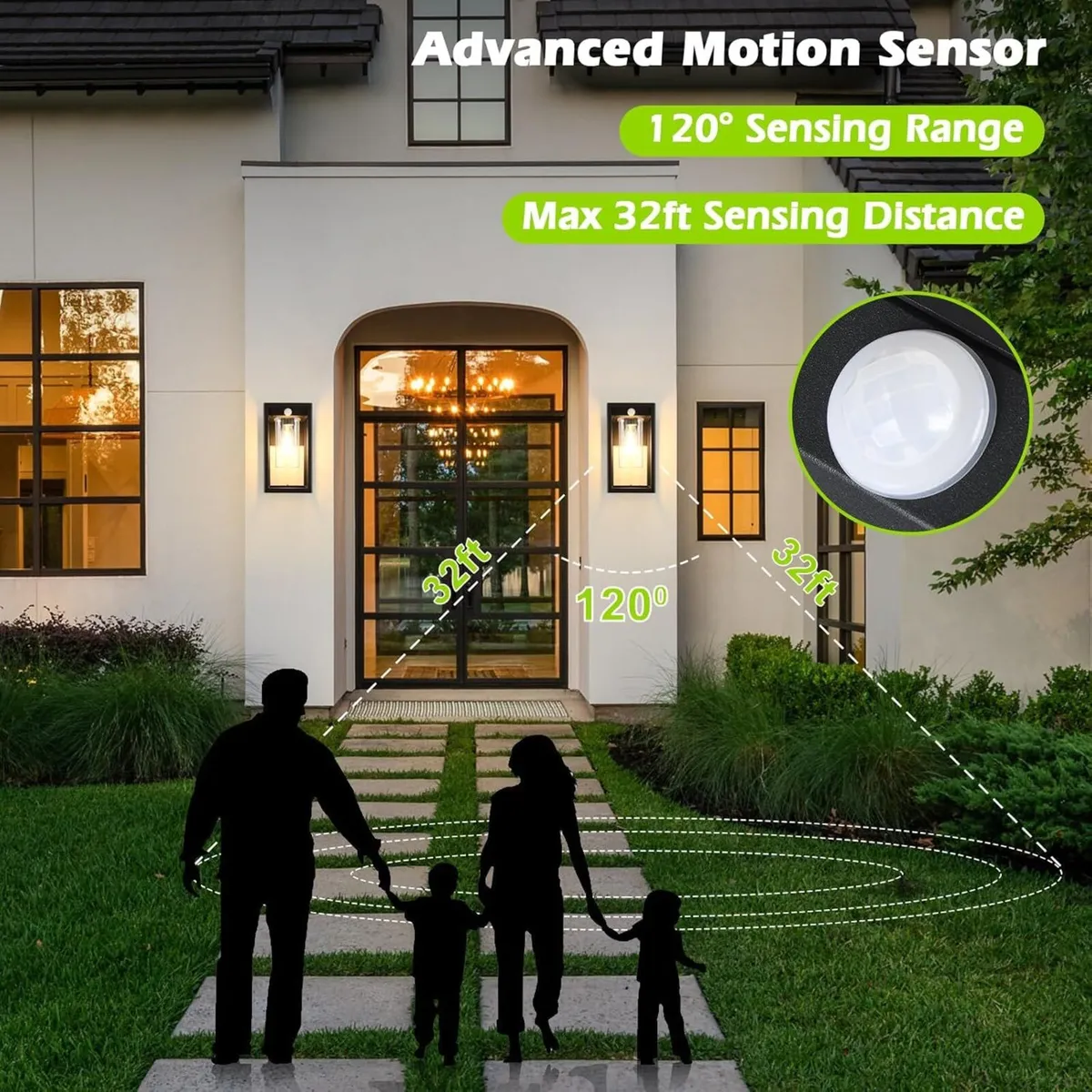 Motion Sensor Outdoor Wall Lights Mains Powered - Image 2