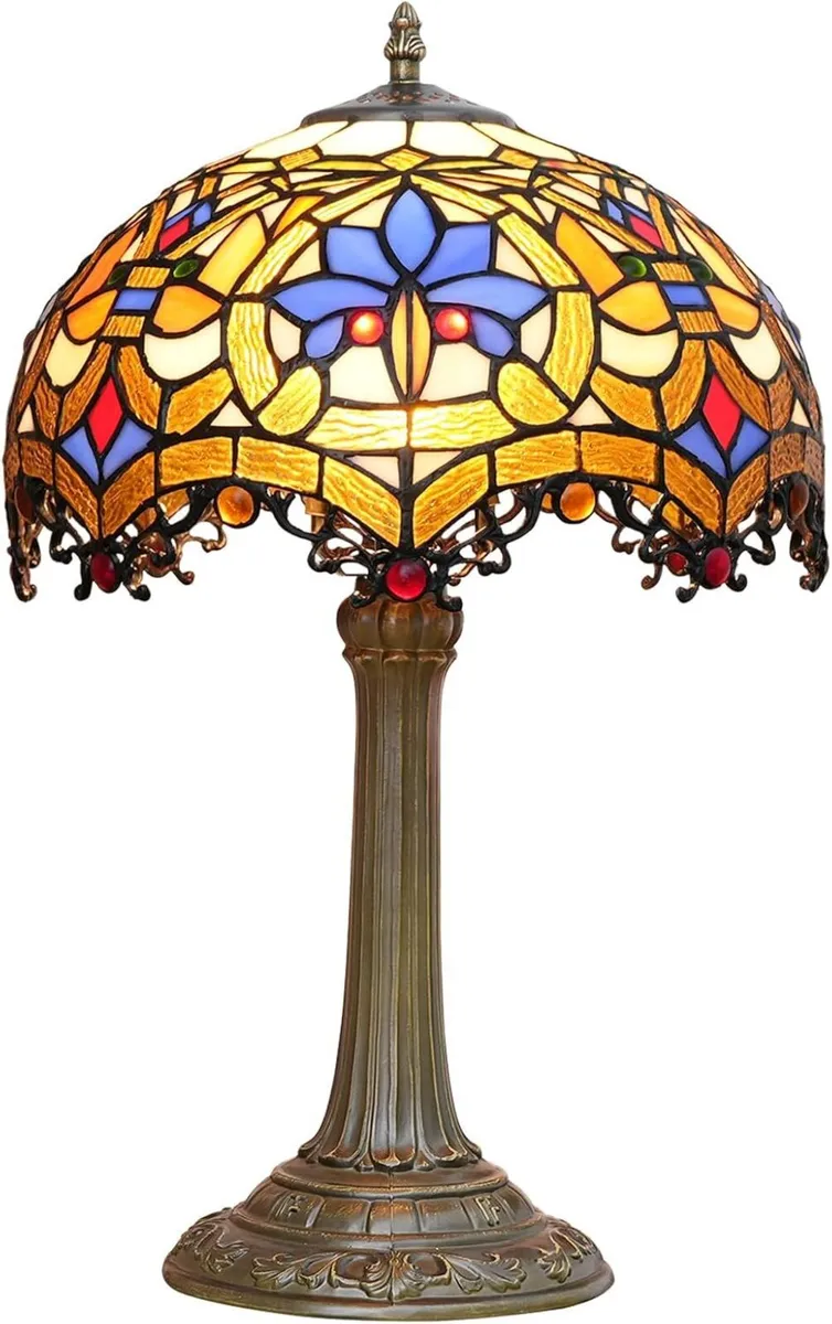 Tiffany Style Table Lamp Stained Glass Multicolor - Image 1