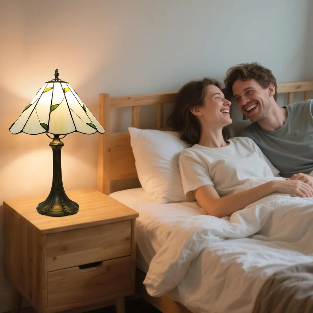 Tiffany Style Lamp Stained Glass Table for Living - Image 2