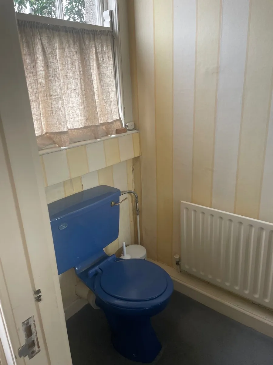 Blue sink and loo with gold fittings - Image 2