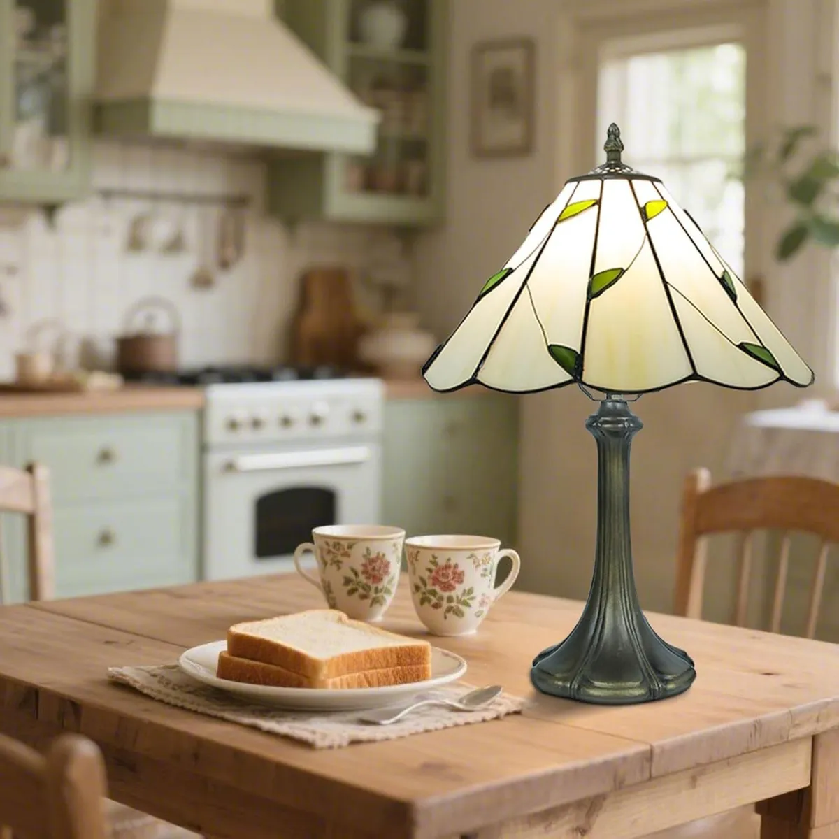 Tiffany Style Lamp Stained Glass Table for Living - Image 4